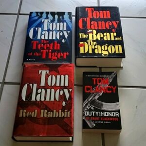 Hardcover editions (3) n' (1) paperback Tom Clancy
